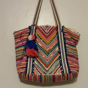 AMERICA & BEYOND BEADED TOTE BAG